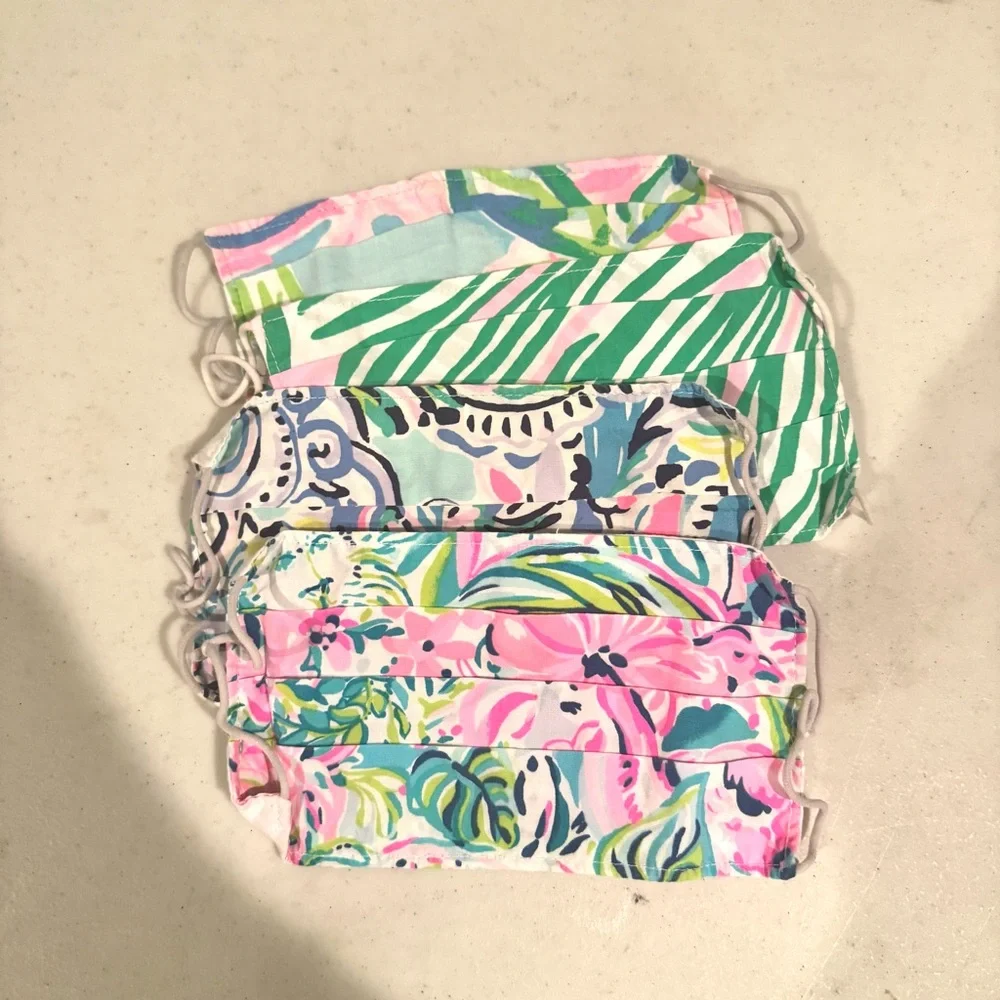 ❤️5/$25 Lilly Pulitzer Face Masks - set of four - multi color patterns one size
